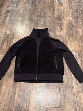 Athleta Black Sherpa Zip-Up Jacket
